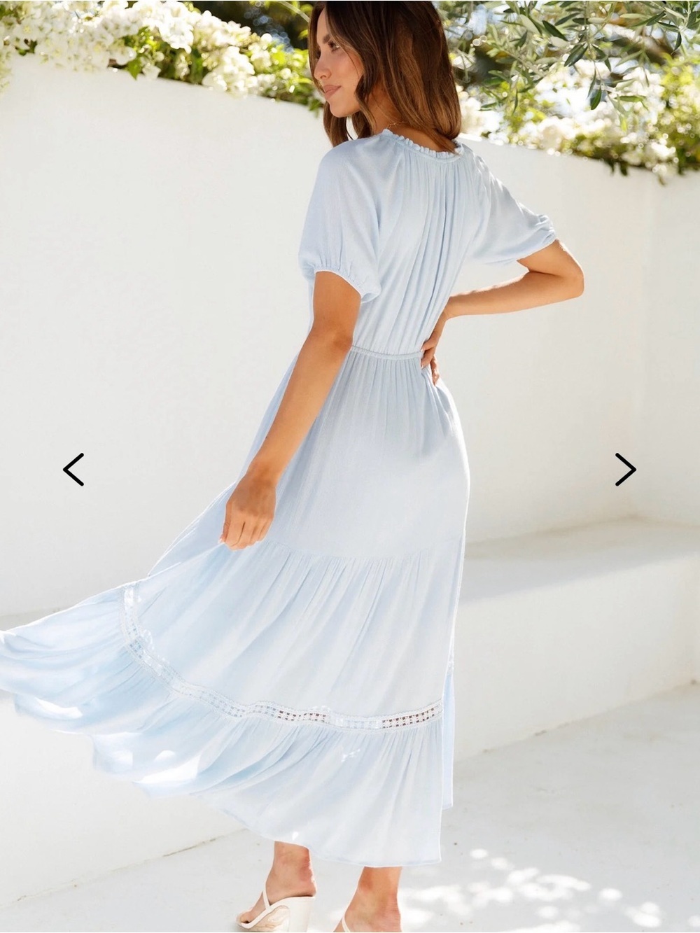 Hello Molly High Above the Clouds Tiered Midi Dress Cottagecore Feminine SZ 4 - Picture 4 of 16